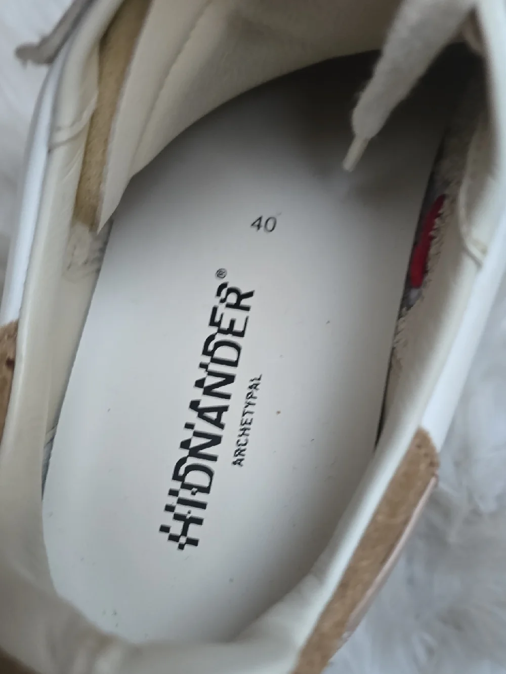 Hidnander Stripeless Ultimate Dual White Leather Sneakers Mens EU40 US7